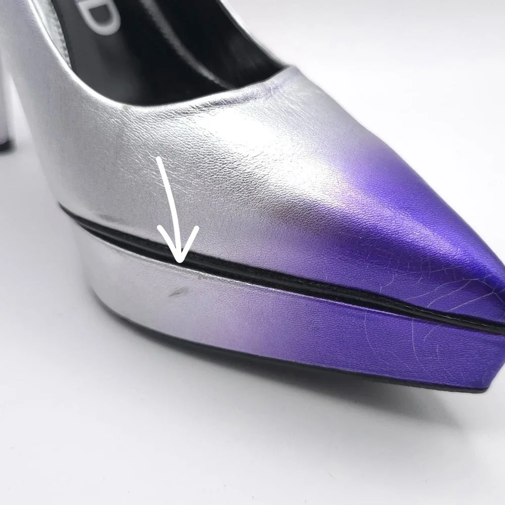 TOM FORD Size EU 39 Ombré‎ Cone Heel Platform Pumps Cone Silver Mauve Women's