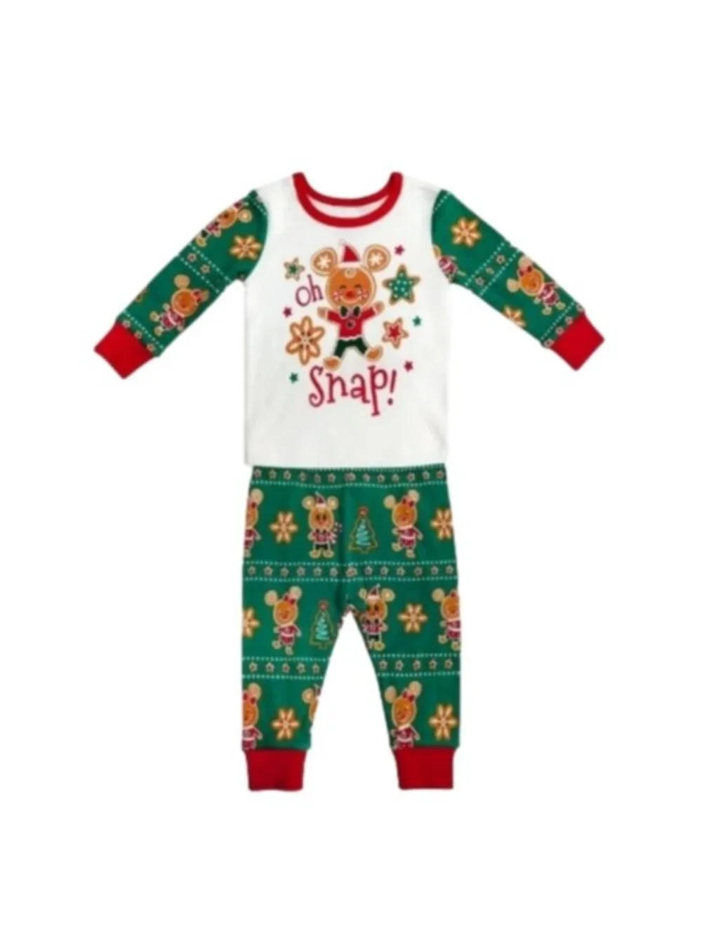 Disney Baby Holiday Gingerbread Mickey + Minnie PJ Pals Set, 3-6 months