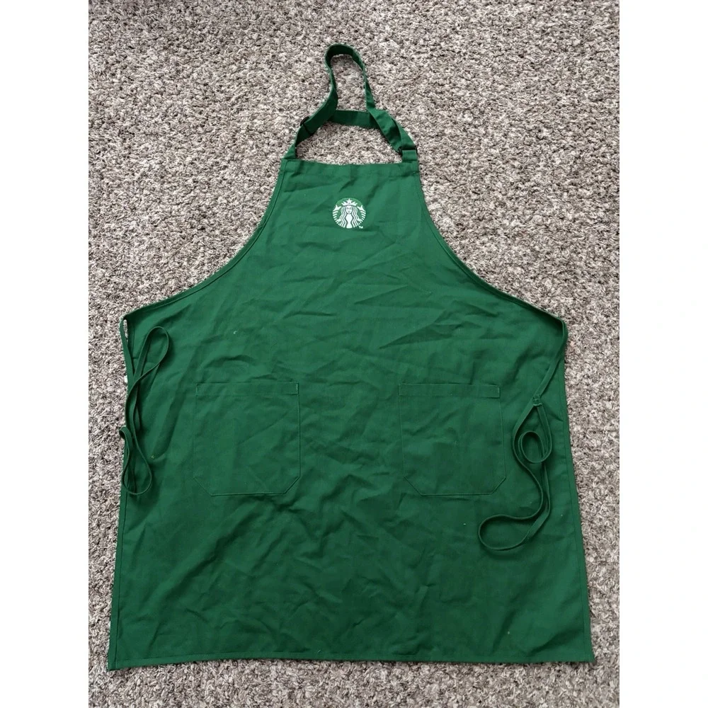 Starbucks Barista Apron Green Uniform Embroidered Siren Logo Two Pocket 11010737