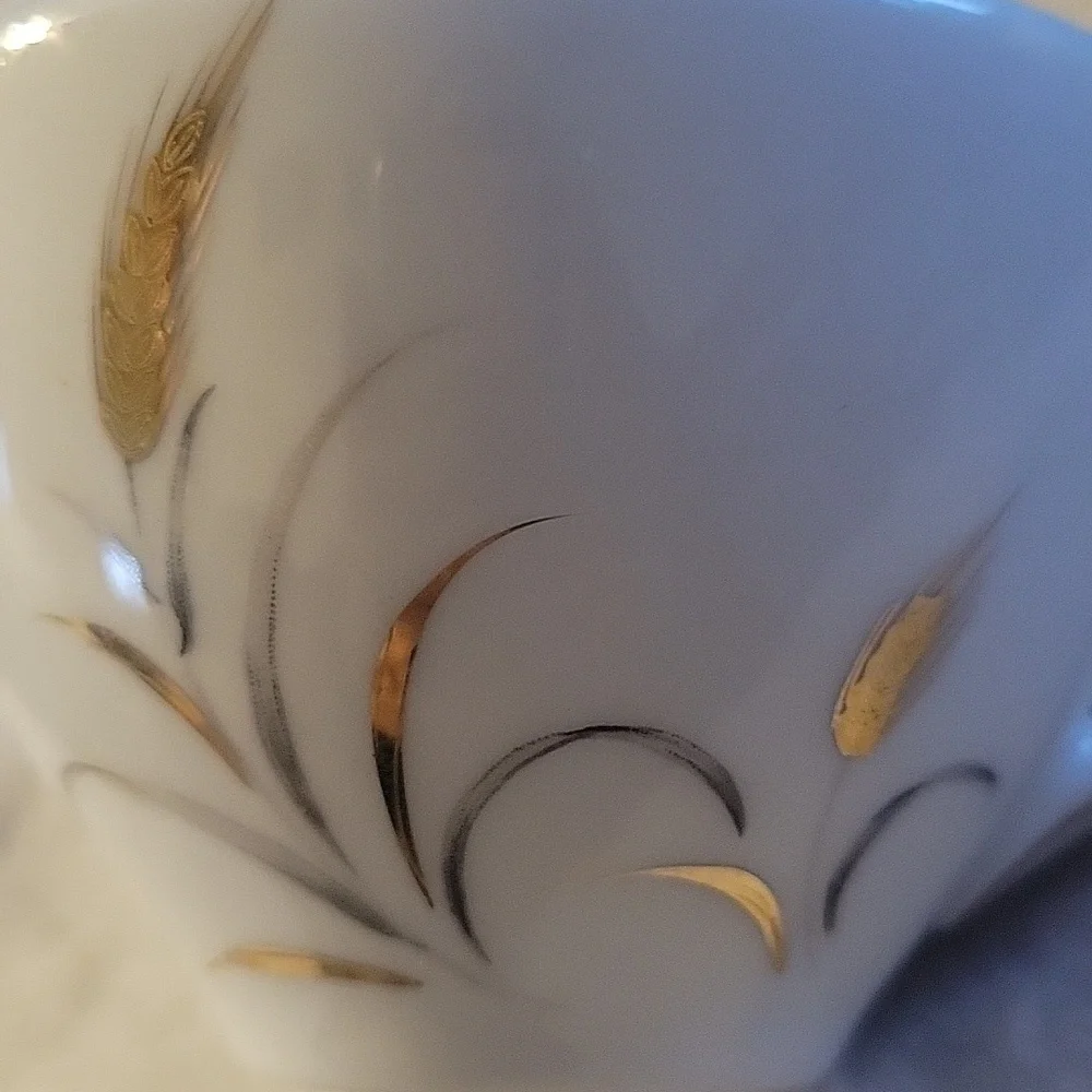 Vtg CTSI Eternal Harvest Collection Cream Pitcher Gold Wheat Silver Trim