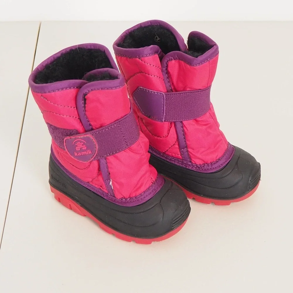 Kamik‎ Snowbug 5 Toddler Girls Boots Sz 5 Made in Canada Fur Lined Insulated