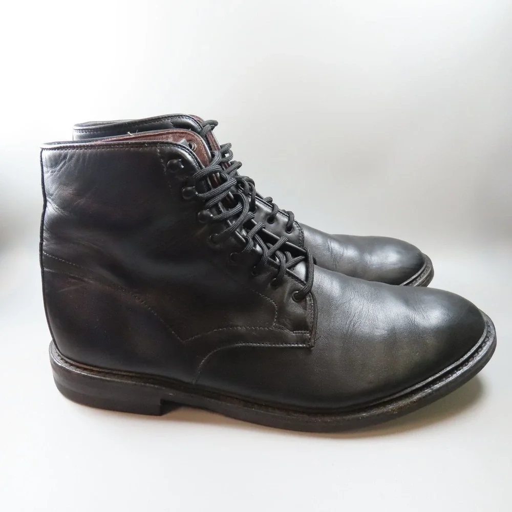 Allen Edmonds Higgins Mill Weatherproof 14 D Black Boots Leather‎ Dainite Soles