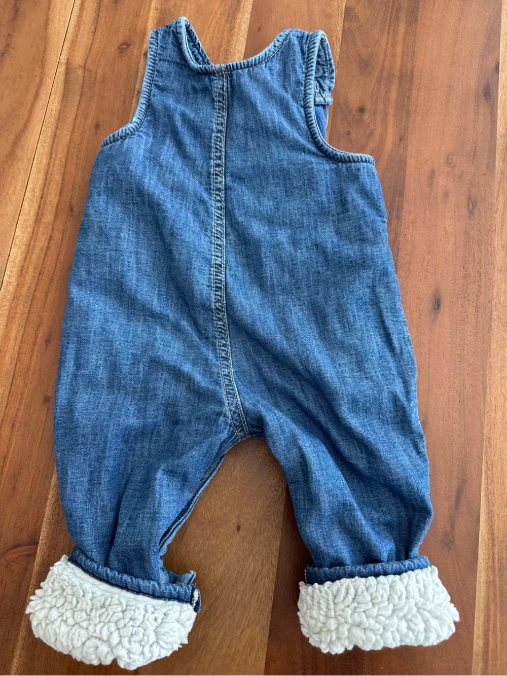 GAP Baby Blue Denim Sherpa-Lined Baby Overalls