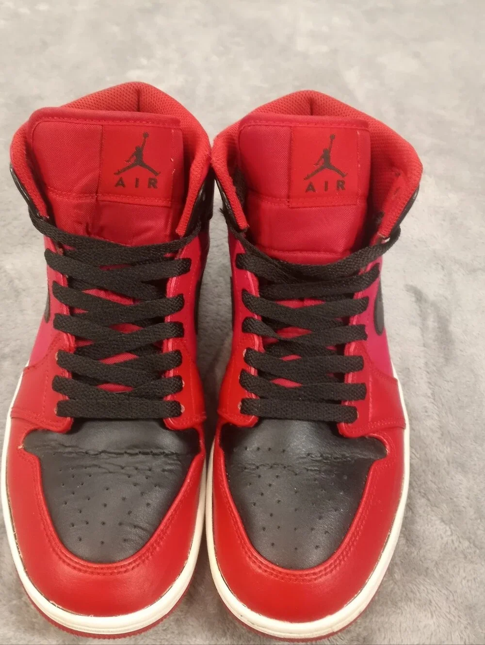 Jordan Men's High-Top Sneaker in Red and Black Size 8.5