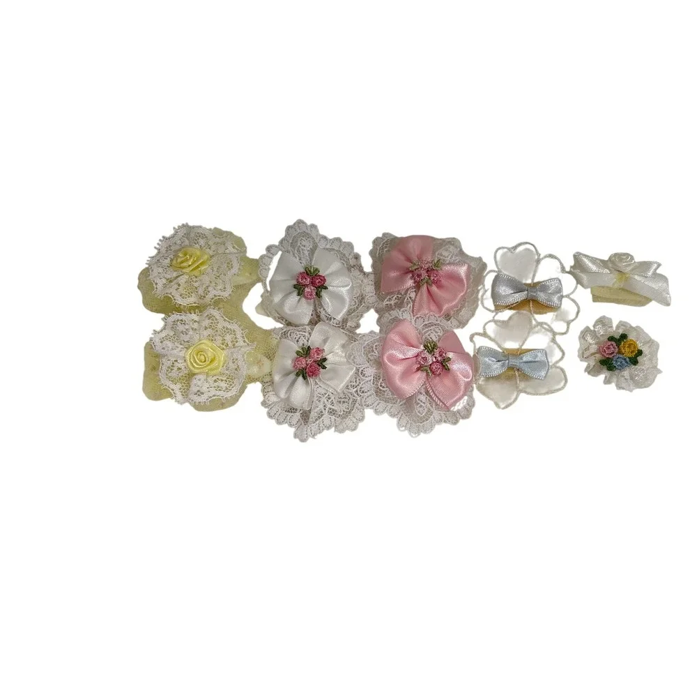 Vintage‎ Lace Bow Floral Baby Hair Clips Variety Set Girl Toddler Barrettes