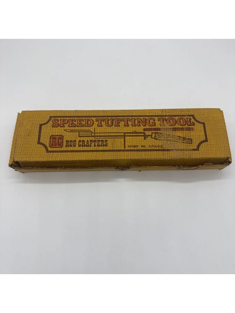 Vintage Rug Crafters Speed Tufting Tool Wooden Handle Manual Punch Needle Box
