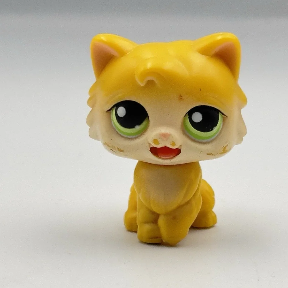 Littlest Pet Shop LPS 1st Generation Yellow Cat‎ With Moving Tongue 2005
