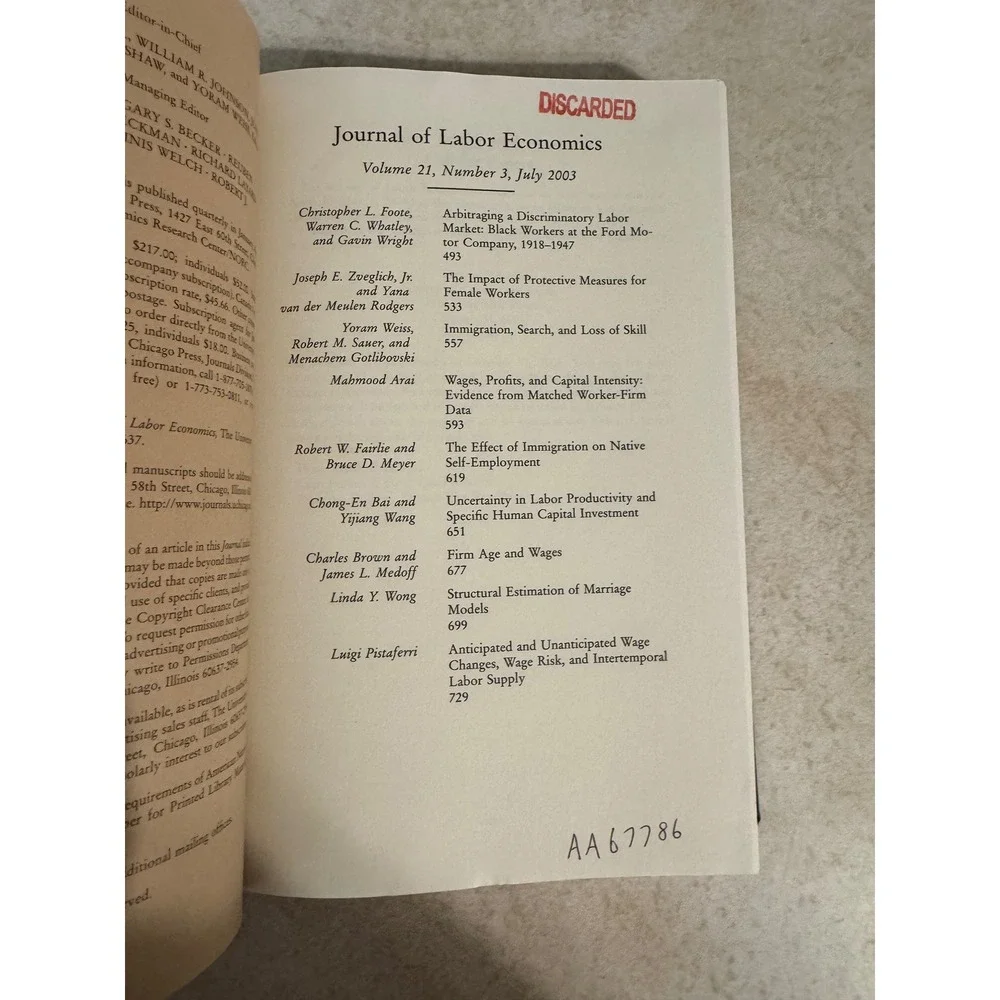 University of Chicago Press journal labor