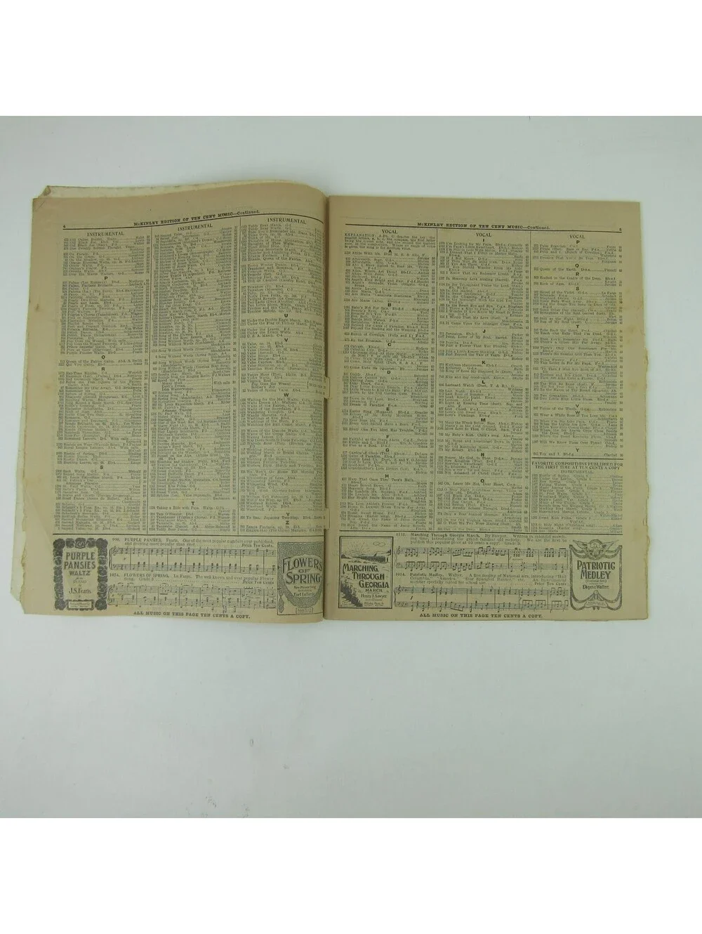 McKinley Music Co Catalog of Sheet Music Chicago New York Antique 1909 RARE