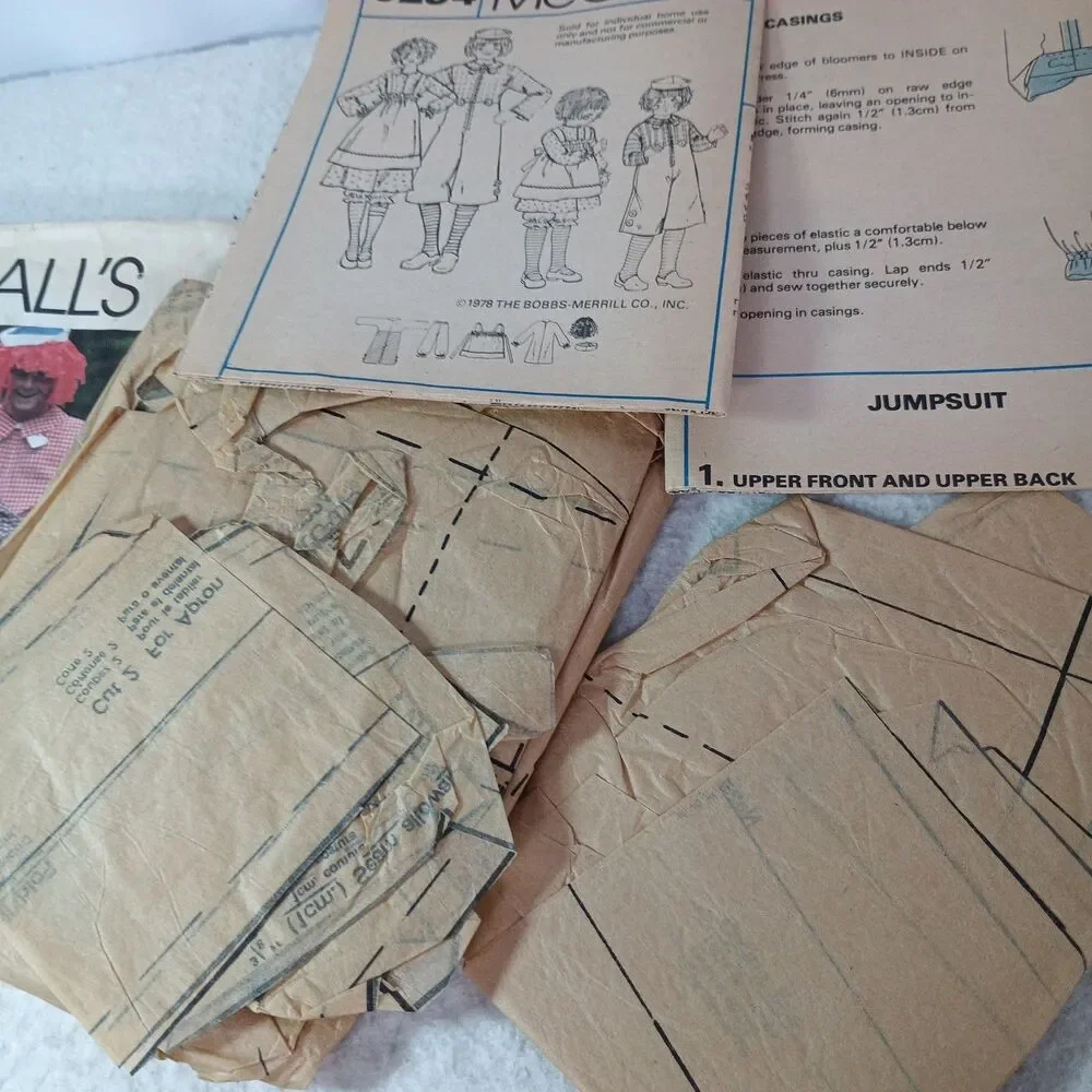 Vintage McCall's 9234 Raggedy Ann Andy Costume Sewing Pattern Medium Complete