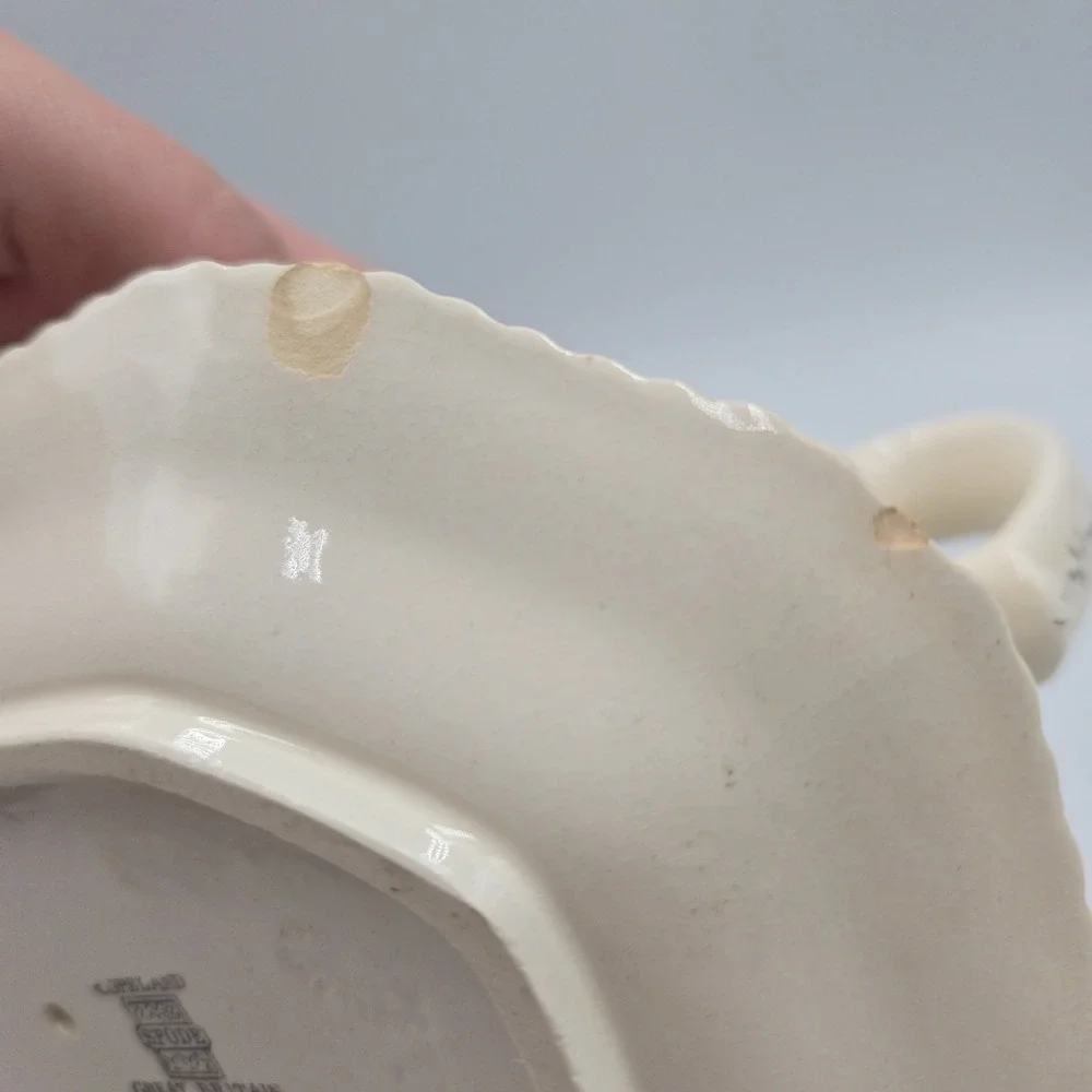 Vtg Copeland Spode Romney Floral Gadroon Shape Gravy Boat Attached‎ Underplate