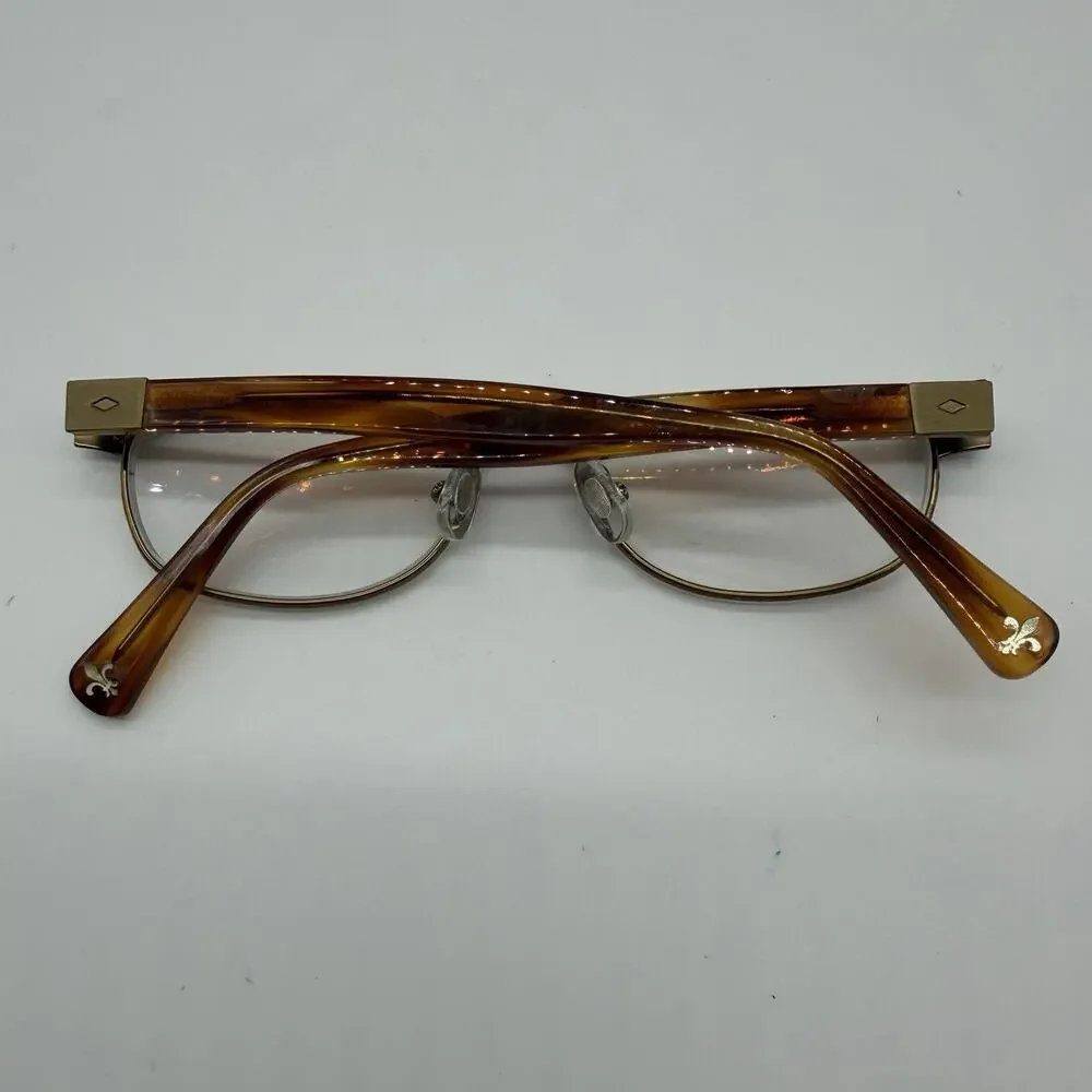 Seraphin Penn 8518 Eyeglasses 51-17-140 Brown Gold Handmade Japan Frames Only