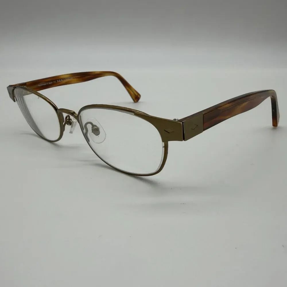 Seraphin Penn 8518 Eyeglasses 51-17-140 Brown Gold Handmade Japan Frames Only