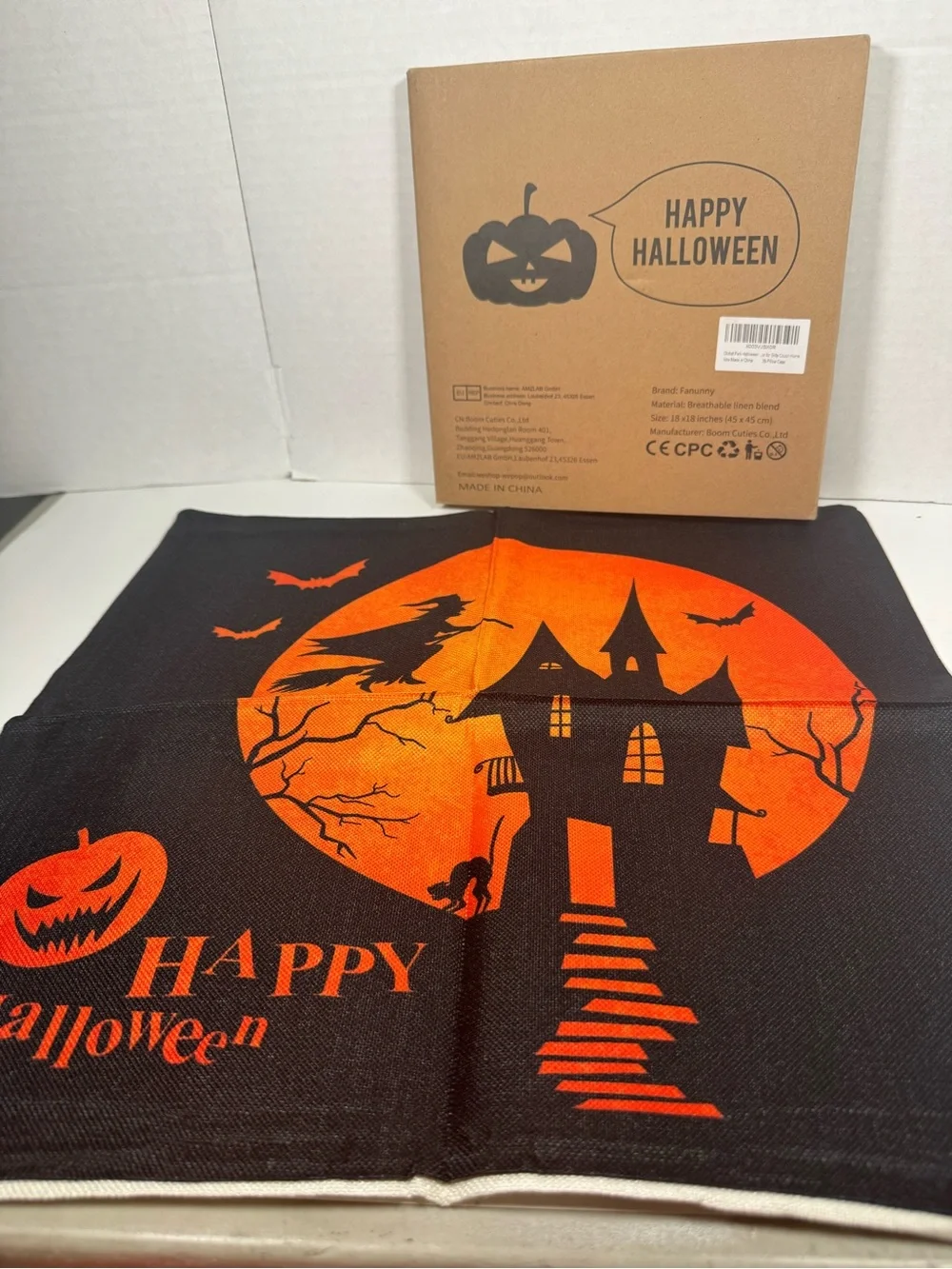 Halloween Decorative Pillow Covers Set of 4 18x18