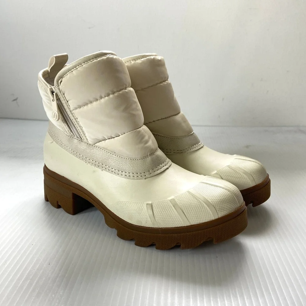 Sperry Syren Ascent Round Toe Boots Off White‎ Womens 7.5