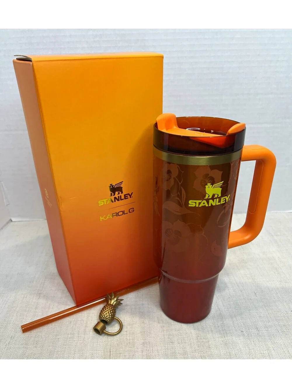 Stanley KAROL G 30oz Insulated Tumbler w/ Handle, Lid & Straw | Floral