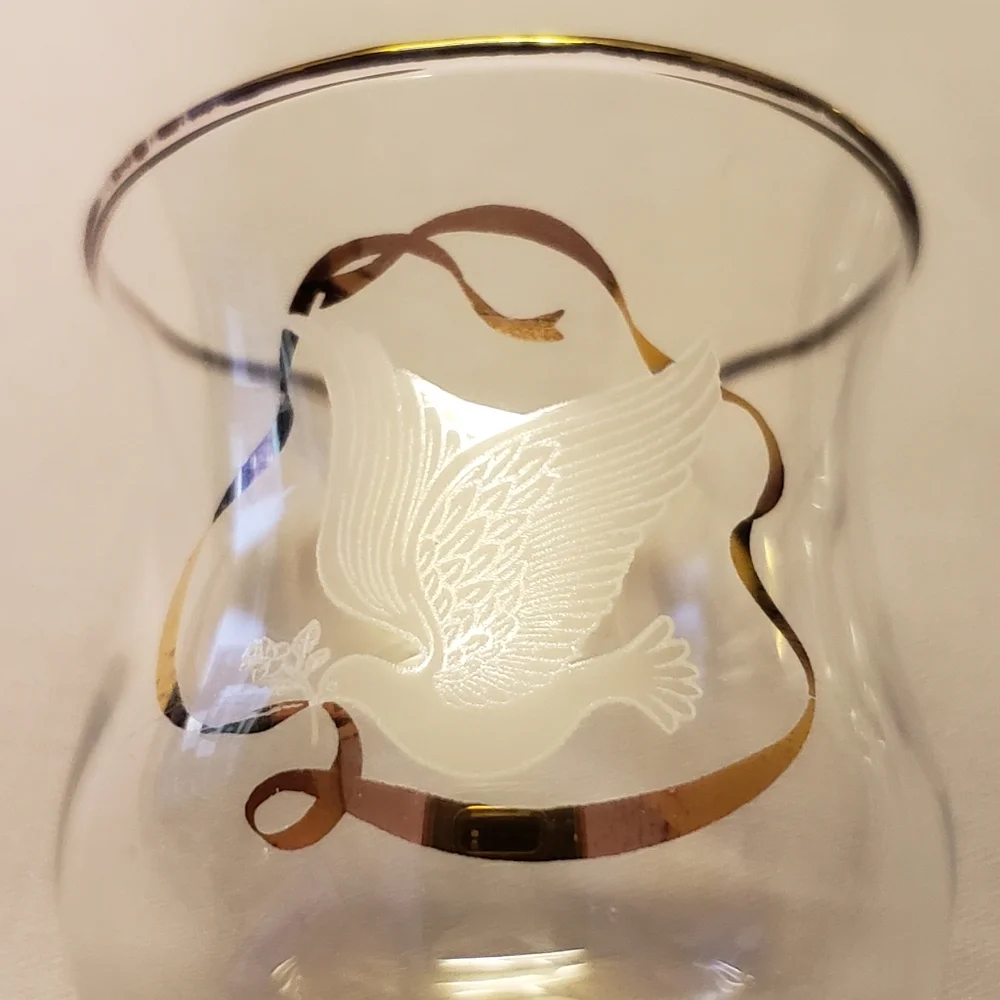 Vtg Wedding Gold Crystal Wine /Champagne Glass Set