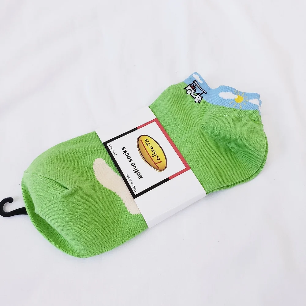 Talbots Golf Themed Active Socks Green Vintage Low Cut NEW NWT