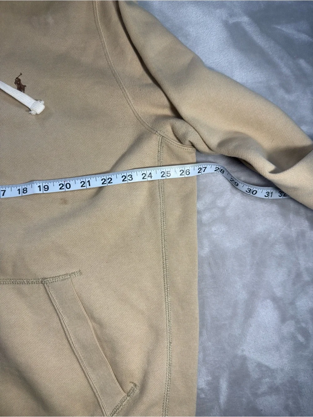 Vintage Polo Ralph Lauren Beige Full Zip Hoodie Men's Sz XL Waffle Lined