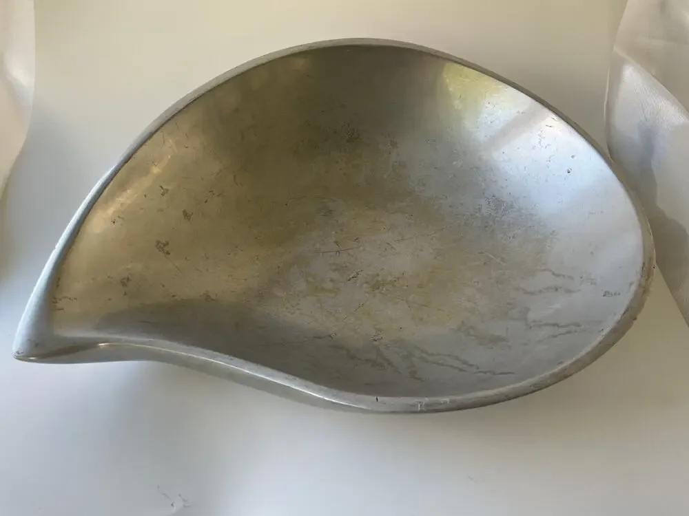 Vintage Nambe 562 Teardrop Serving Dish Bowl Silver Alloy Modernist MCM