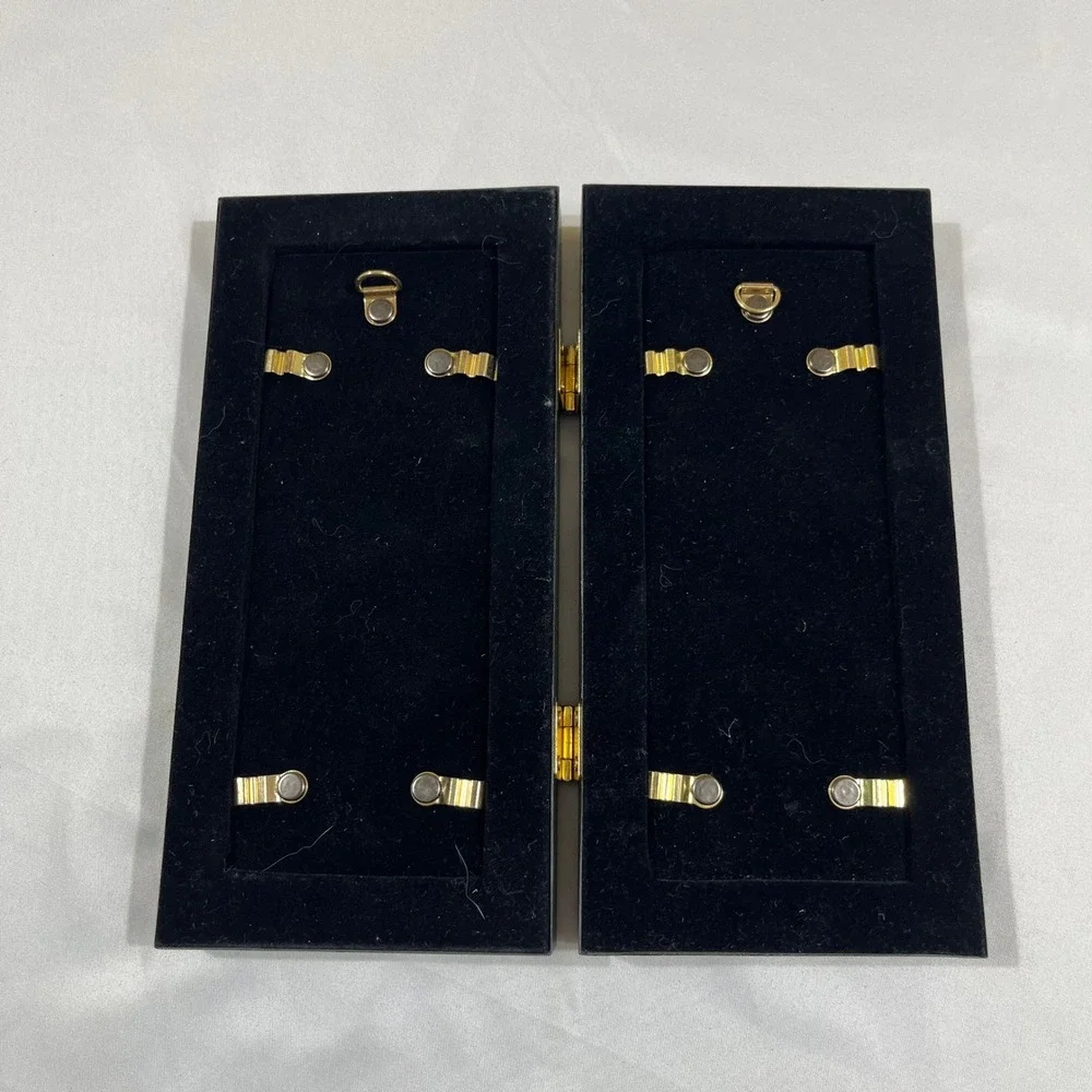 Burnes of Boston Picture Frame 2x3 Dark Green Hinged 4-Photo Wood Frame