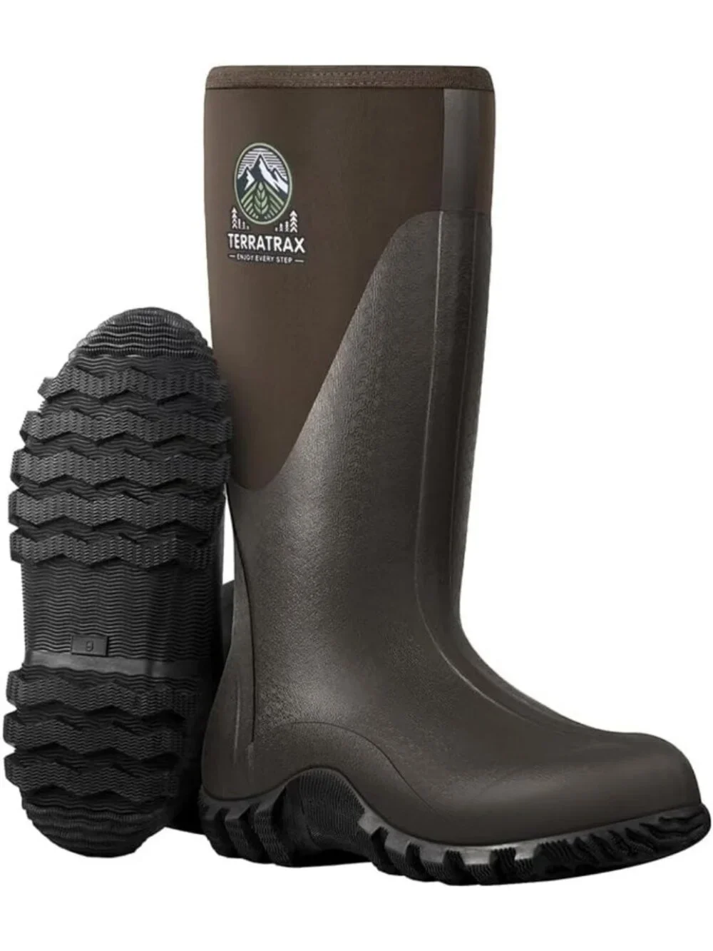 Men's Insulated Waterproof Mid-Calf Muck Boots - Anti-Slip Rubber Rain & Mud