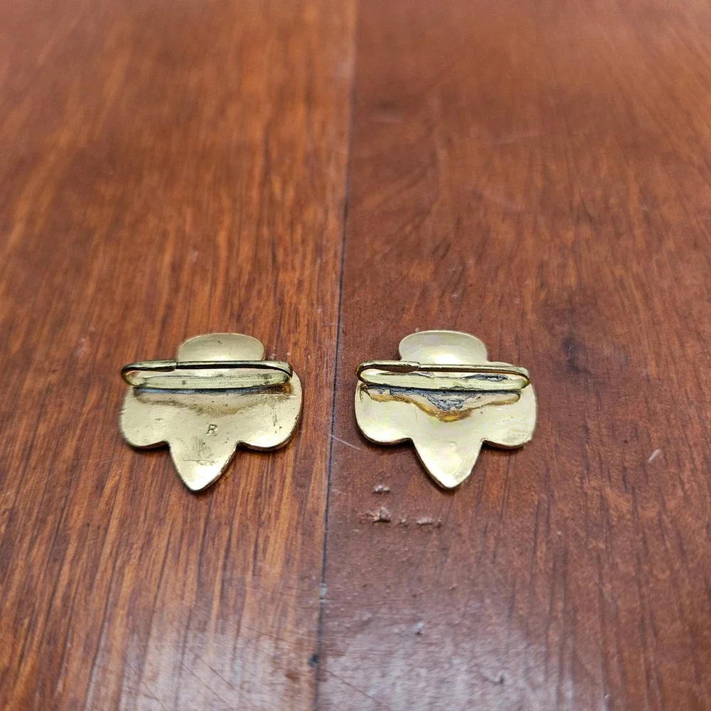 Vintage Girl Scouts GS Pin Badge Set of 2 USA Eagle Crest Gold Tone‎ Metal