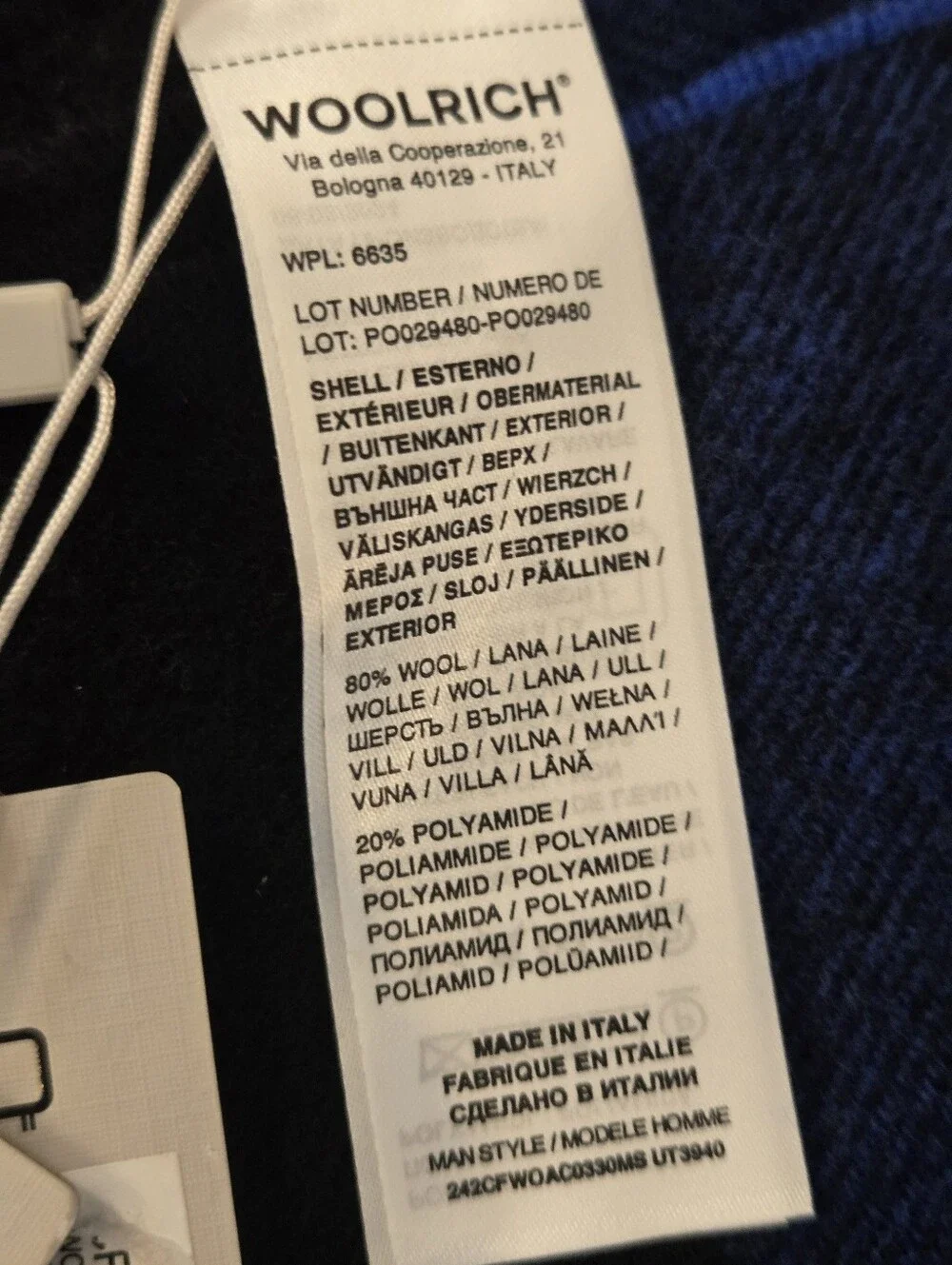 Woolrich new tags