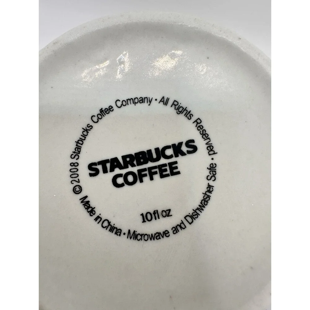 2 Starbucks 10oz‎ 2008 Coffee Tea Mug Tall 4