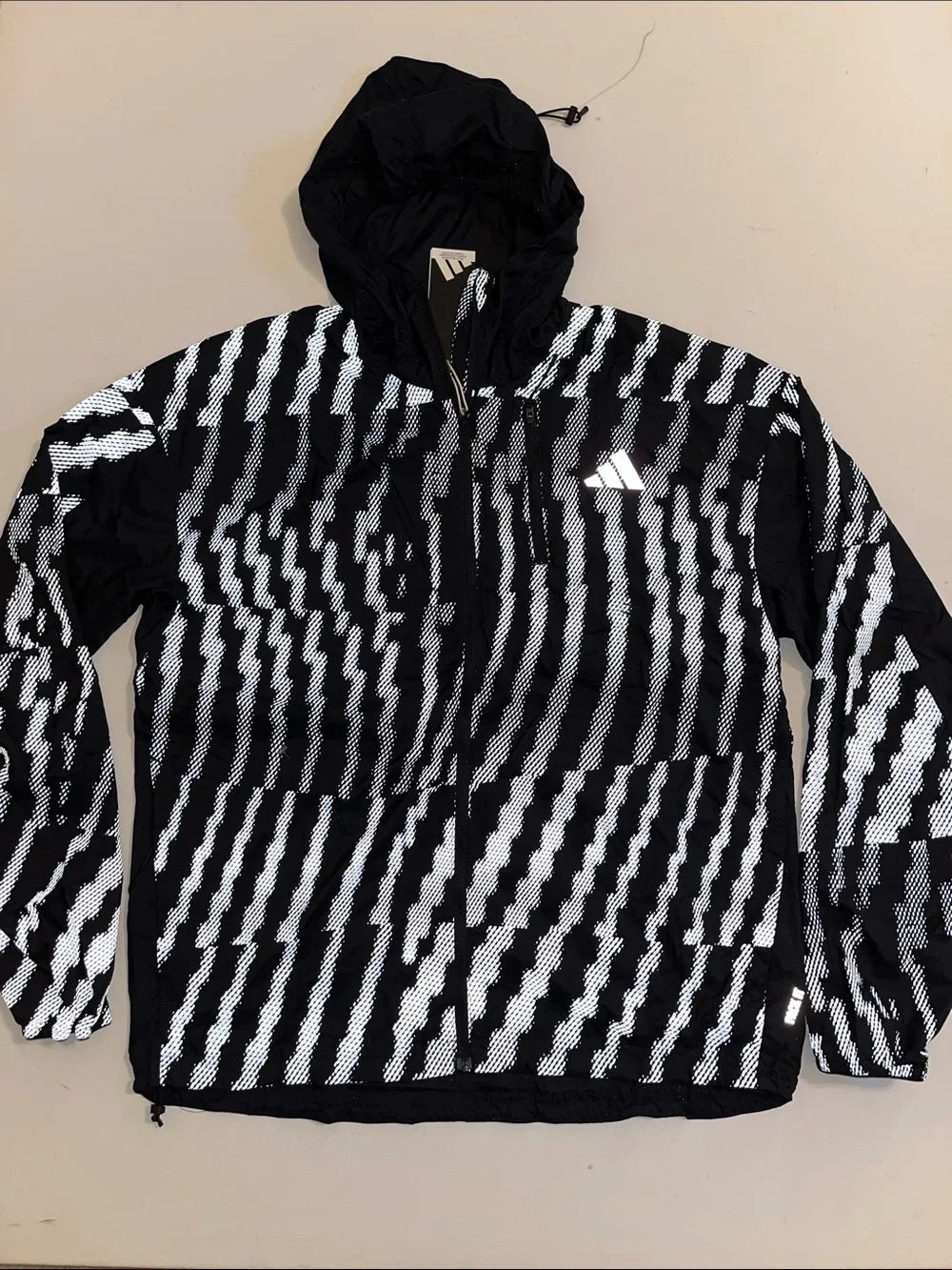 Adidas High Visibility Running Jacket Mens M Reflective black JZ4075 NWT $150