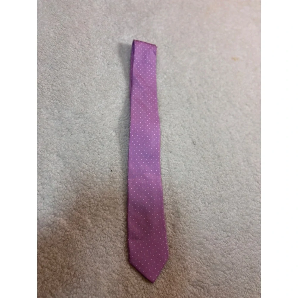 Michael Kors Mens Lilac Purple Polka Dot Silk‎ Necktie