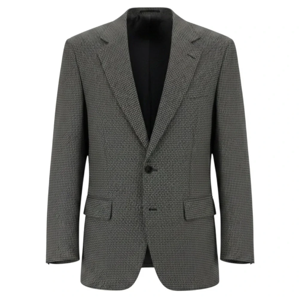Haggar Mens 42 Windowpane Sport Coat Blazer Wool Blend Made USA Preppy Vintage