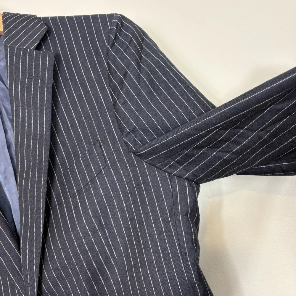 Suitsupply Men's Sienna Reda Super 130s Wool Sport Coat Sz 38R Navy Striped