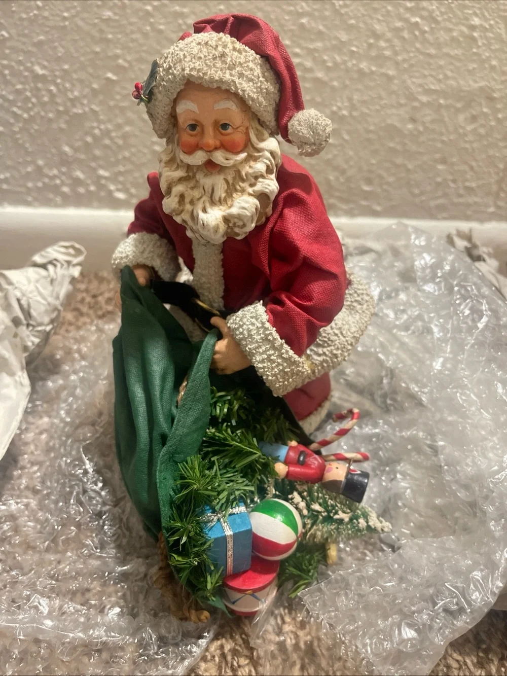 Santa Figurine Holiday Decoration - Red Coat