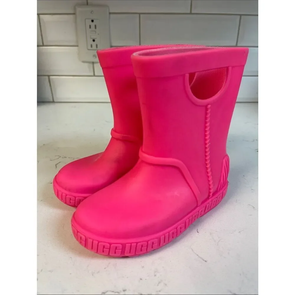 TODDLER UGG DRIZLITA RAINBOOTS - WATERPROOF & COZY COMFORT Size 9 Taffy Pink