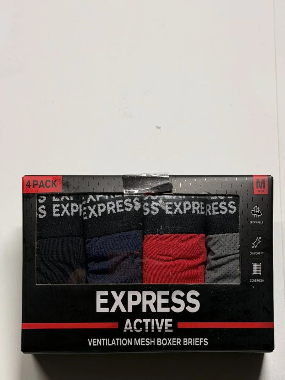 NWT Active Ventilation Mesh Boxer Briefs - Multi Colors - 4 Pack