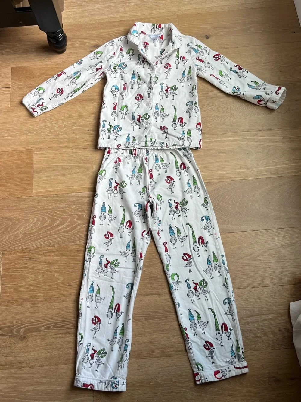 The Company Store kids holiday winter flannel pajamas set 100% cotton 10/12