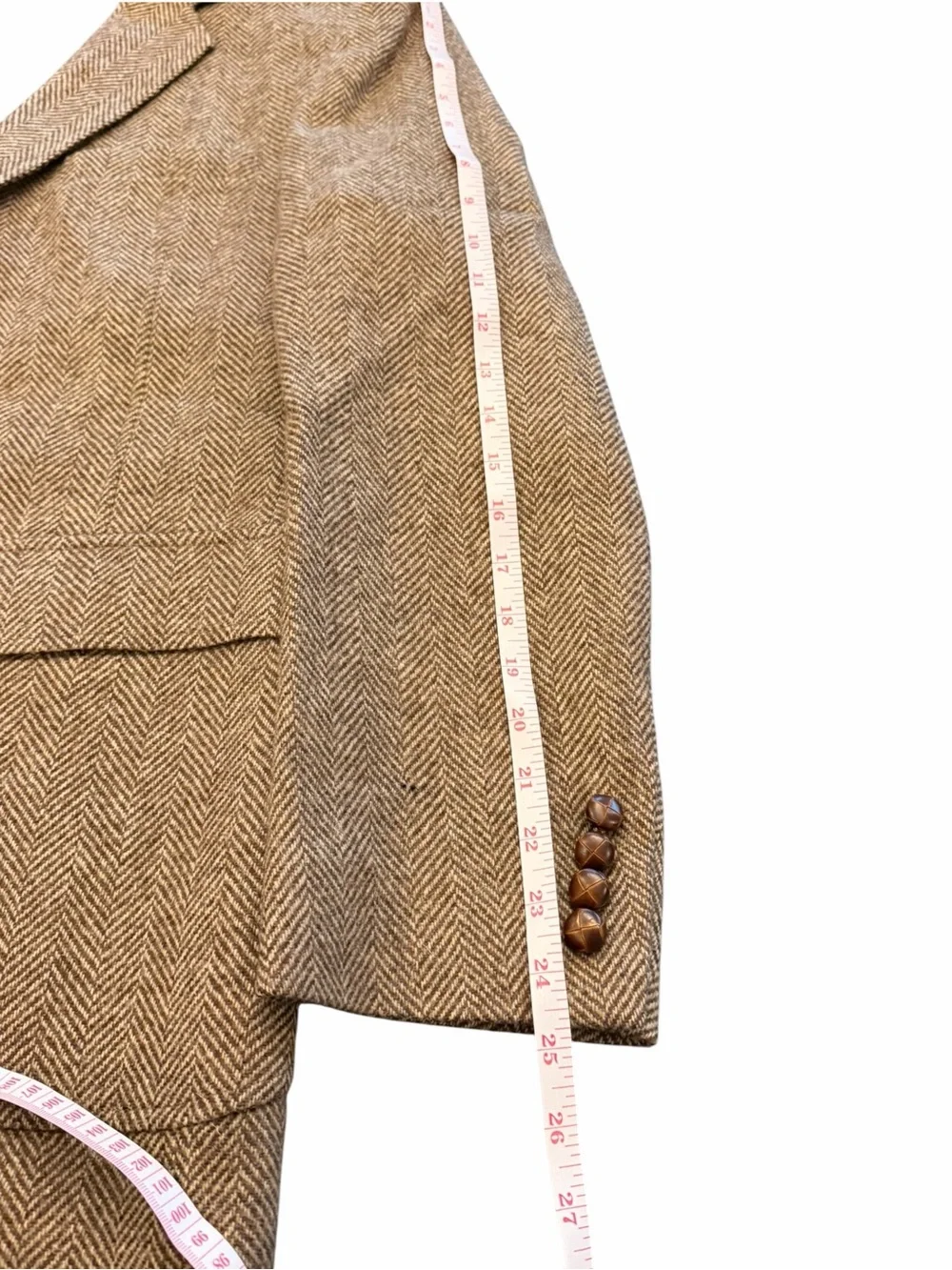 Haggar Imperial Blazer Men 40” Brown Multi Tweed Herringbone Wool USA Vintage