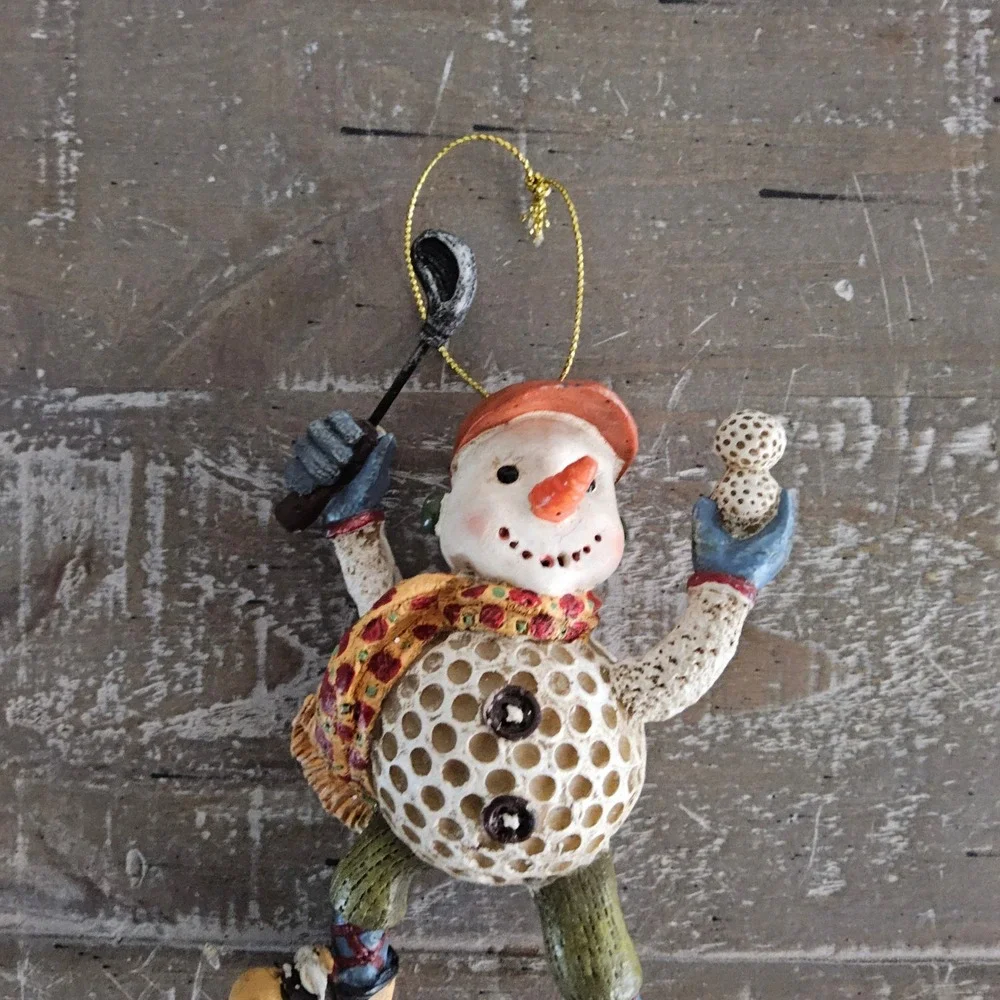 Golf Snowman Christmas Ornament Golfer Holiday Tree Decor‎ Cottagecore Sports