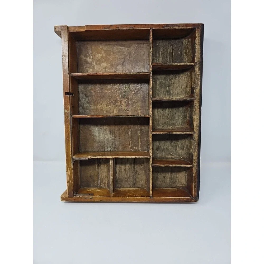 Antique National Cash Register Wood Drawer‎ Insert Trinket Shelf Steampunk Decor