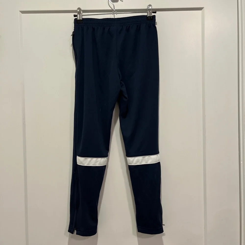 Nike Dri-FIT Kids Small Navy Blue Soccer Training Pants Zipper Pockets Joggers