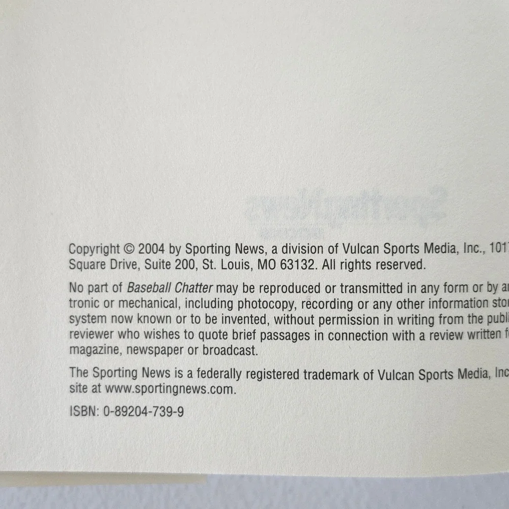 Sporting News Books back cover