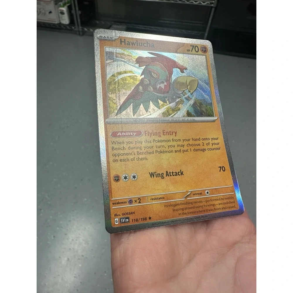 Hawlucha 118/198 ROLLER MARK ERROR - Pokemon‎ Scaret & Violet - Rare Holo - NM