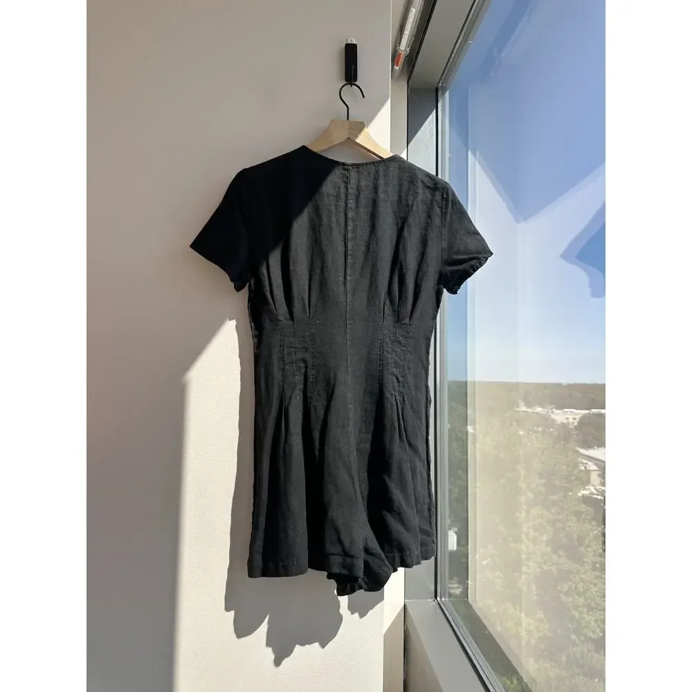 Zara black linen