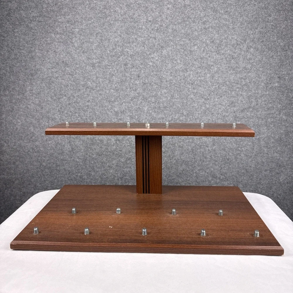 Wood Beer Tap Handle Display Stand‎ 16 Capacity Two Tier Brown Bar Rack 18 Inch