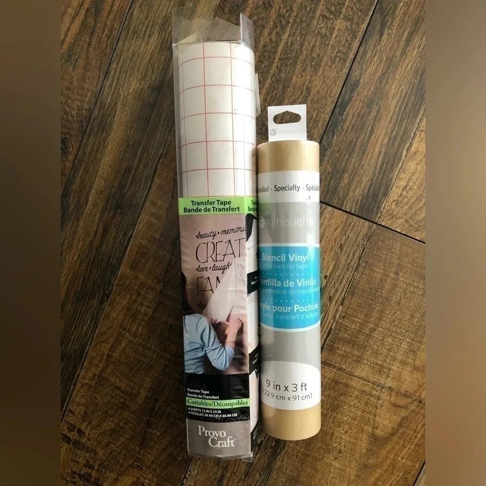 Vinyl Crafting supplies Silhouette Stencil Vinyl and Provocraft‎ Tape Bundle NWT
