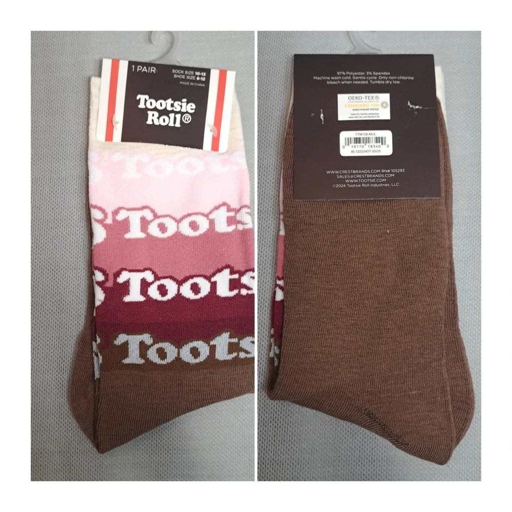 2-Pairs Tootsie Roll Low-Cut Socks Sock Size 10-13/Shoe Size 6-12 Multicolor‎
