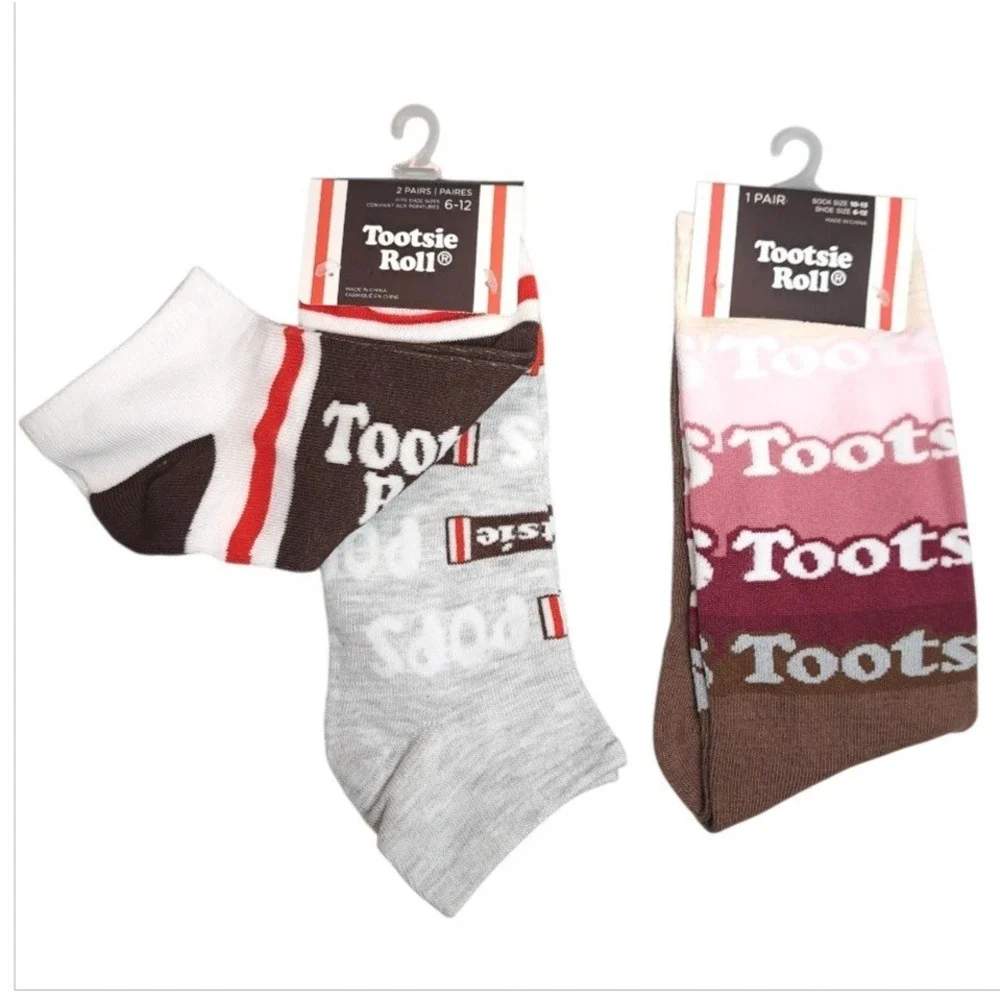 2-Pairs Tootsie Roll Low-Cut Socks Sock Size 10-13/Shoe Size 6-12 Multicolor‎