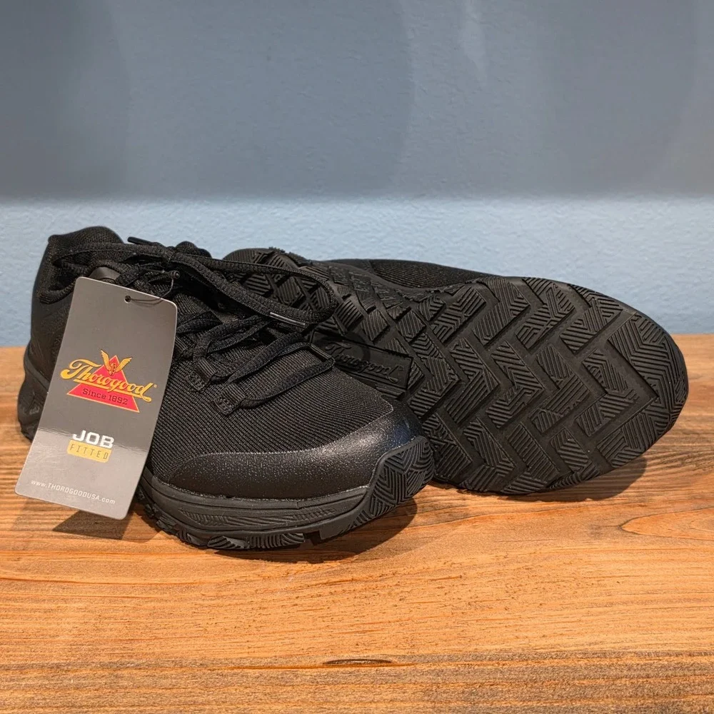 Thorogood Kids Job Fitted Sneakers Black Mesh Athletic Uniform‎ Shoes Size 4.5Y