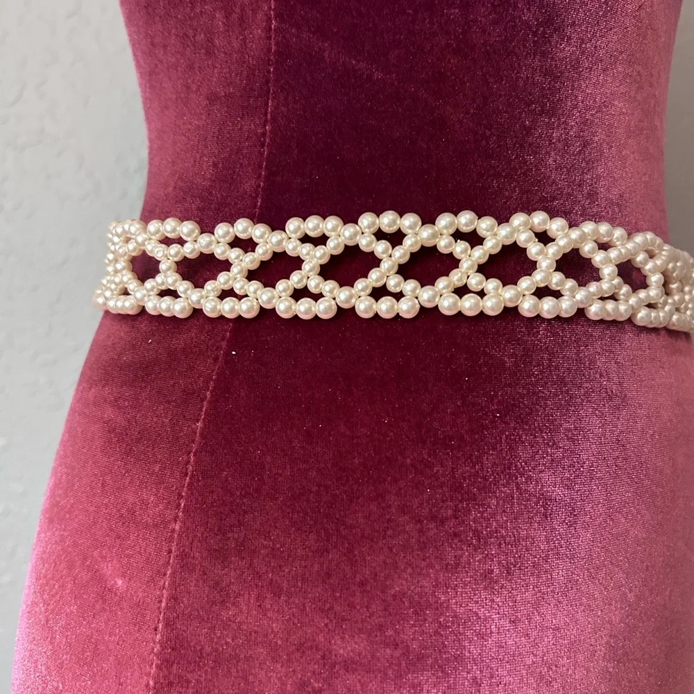 Women’s Classic Faux Pearl Dress Belt